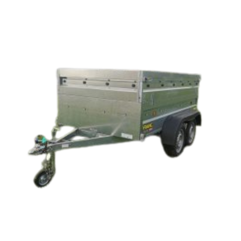 Remorque utilitaire double essieu bagagère PTAC 750 kg – avec réhausses pleines, bâche plate et roue jockey (Sans permis E) – Image 2