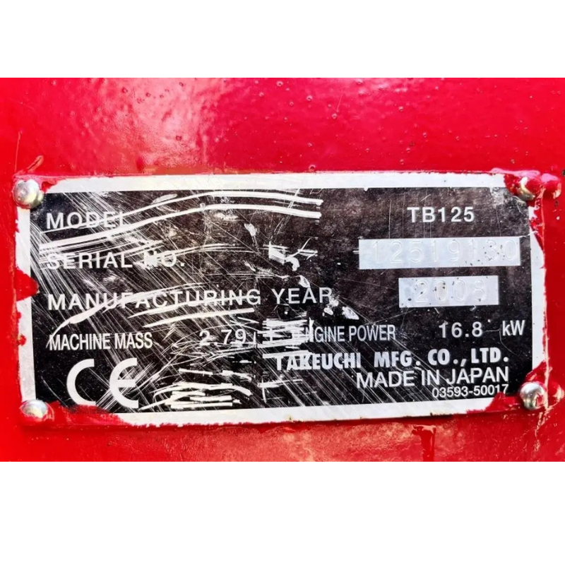 Takeuchi TB125 – Mini-pelle 2,8T (2008) – 8 701 h – Image 3