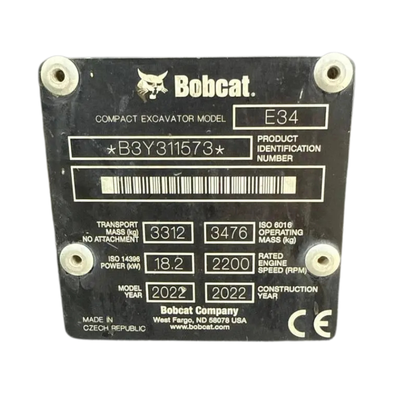 Bobcat E34 – Mini-pelle 3,5T Occasion (2022) – 1100 Heures – Image 4