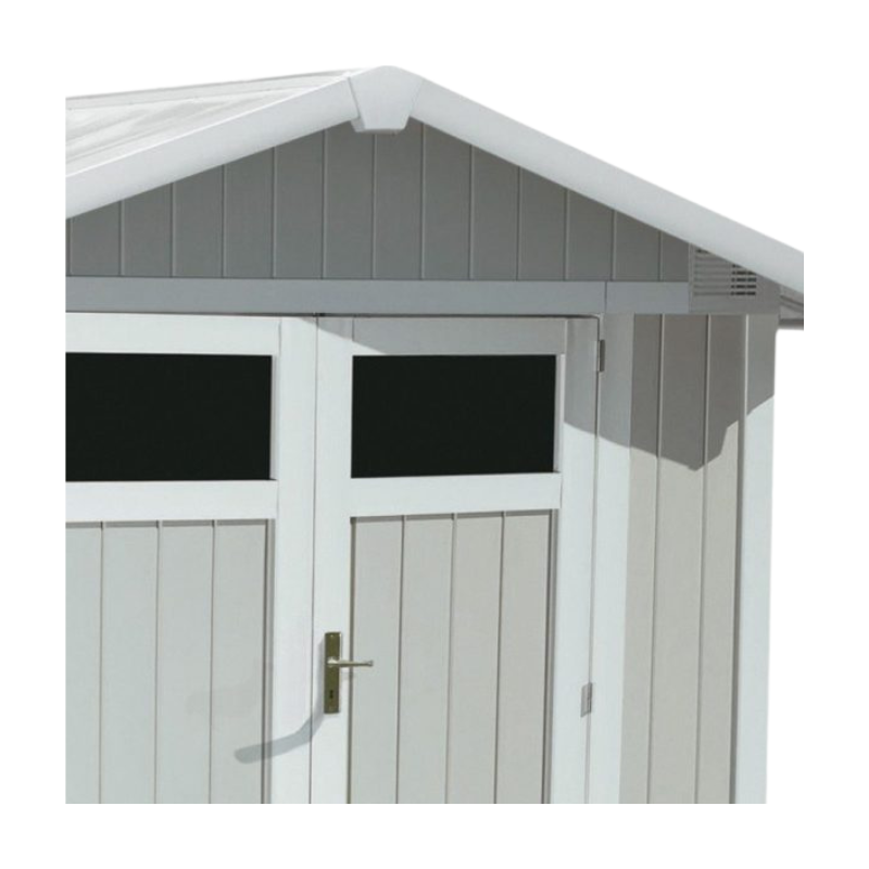 Abri de jardin en PVC Grosfillex UTILITY – 4,9 m² Blanc & gris bleu – Image 5