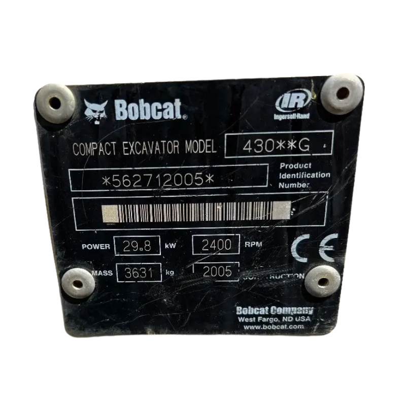 Bobcat 430 – Excavatrice compacte 3,5T (2005) – 6 600 h – Image 7