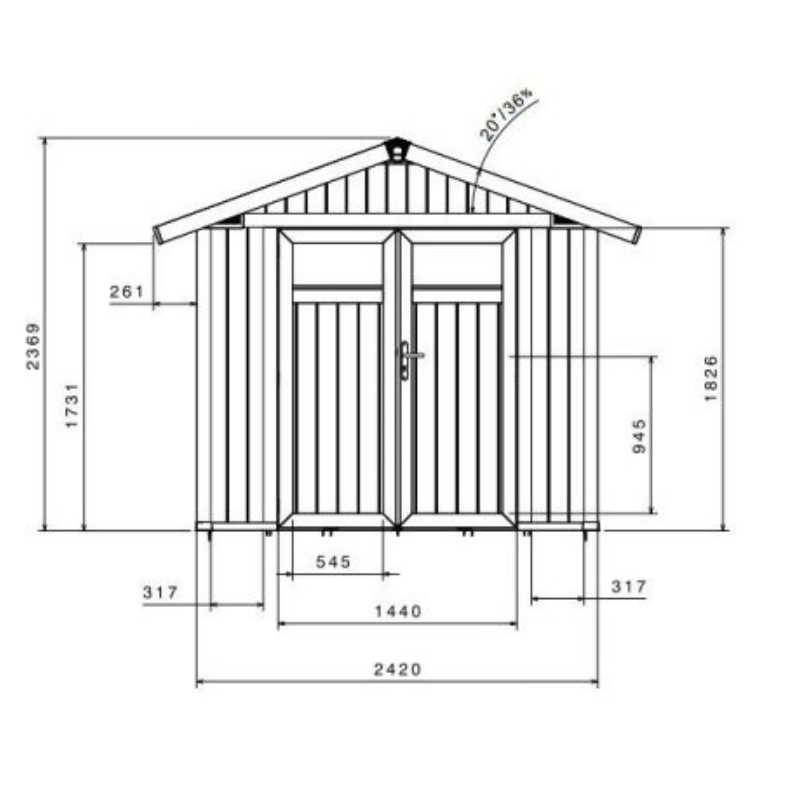 Abri de jardin en PVC Grosfillex UTILITY – 4,9 m² Blanc & gris bleu – Image 7